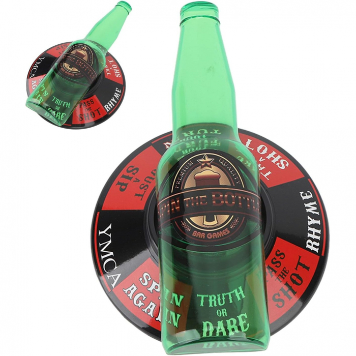 Joc de baut Spin the Bottle Flippy, invarte sticla si accepta provocarea, 2-6 jucatori, material ABS, 18 x 12 cm, multicolor [5]