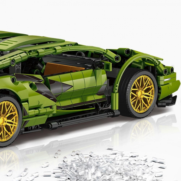 Lichidare Joc de Construit, Flippy, Model Lamborghini, 1280 Piese, +6 Ani, Verde [3]