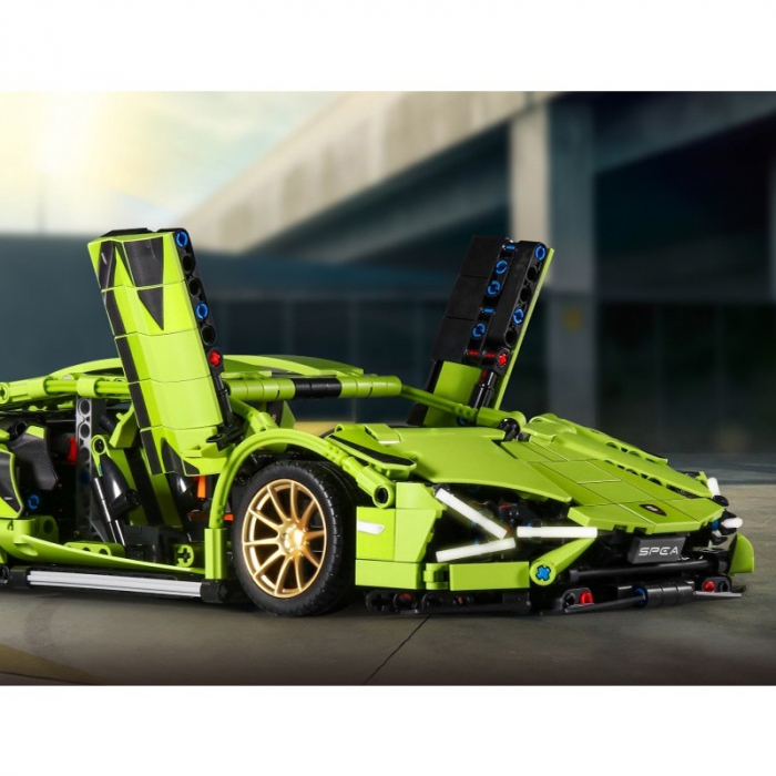 Lichidare Joc de Construit, Flippy, Model Lamborghini, 1280 Piese, +6 Ani, Verde [5]