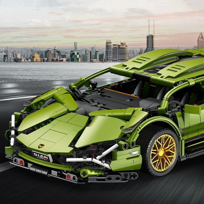 Joc de Construit, Flippy, Model Lamborghini, 1280 Piese, +6 Ani, Verde [4]