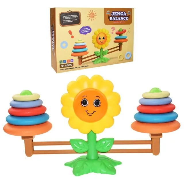 Joc de echilibru cu inele si floarea-soarelui Jenga Sunflower [2]