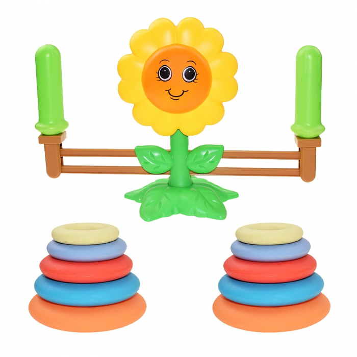 Joc de echilibru cu inele si floarea-soarelui Jenga Sunflower [1]