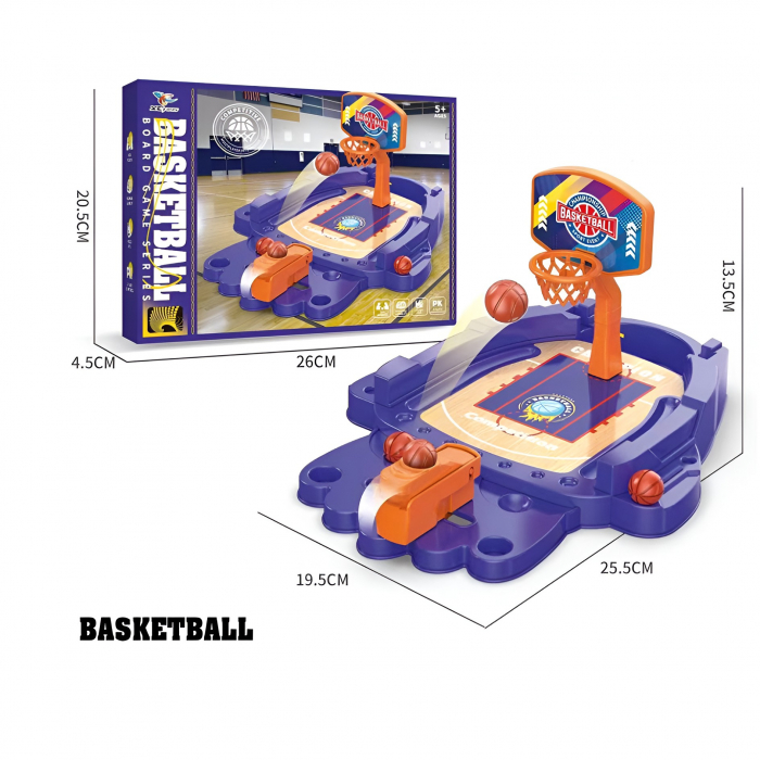 Joc de Masa Mini Baschet Interactiv pentru Copii, Flippy, Mingi Incluse, 25.5x19.5x13.5 cm, Mov [3]