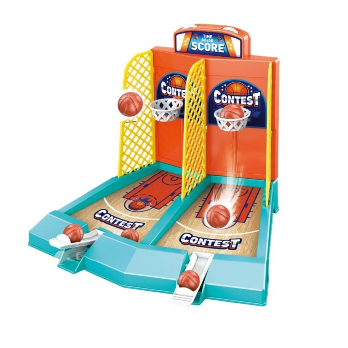 ! LICHIDARE DE STOC ! Joc de Masa Mini Baschet Interactiv pentru Copii, Flippy, pentru 2 Jucatori, 6 Mingi Incluse, 22x16.5x18.2 cm, Multicolor [1]