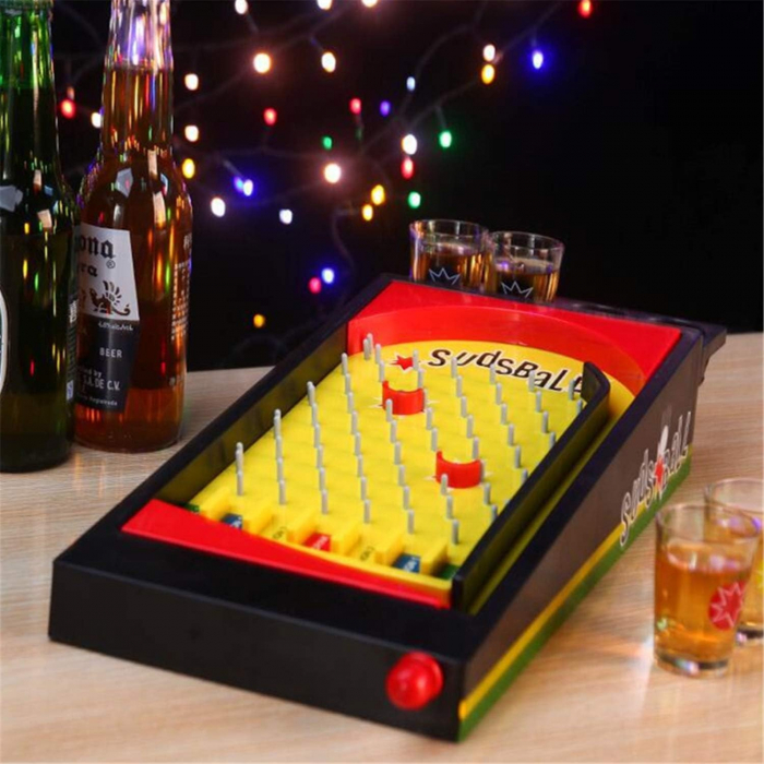 Joc de societate Pinball cu pahare pentru shoturi Flippy, 40 x 17,7 cm, galben [5]