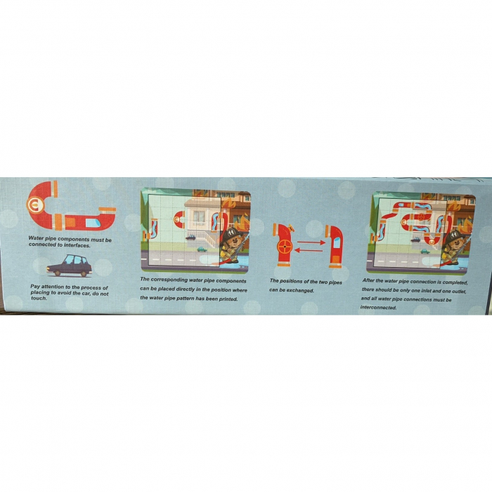 Joc educativ magnetic de interconectare, micul pompier, 15 nivele, 9 carti, pentru copii, +3 ani, multicolor [3]