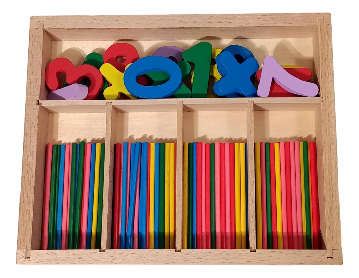 Joc educativ Matematic, Bete si Numere din Lemn, 23 cm [2]