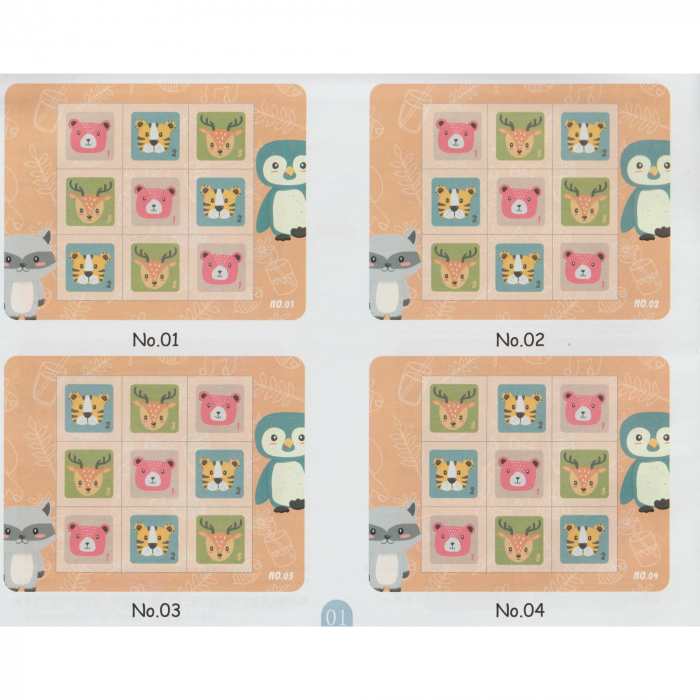 Joc educativ Sudoku cu tablita magnetica, 32 de piese, cartonase cu animale, Verde [12]