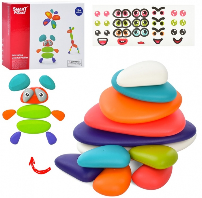 Joc indemanare si stivuire, Pietricele colorate 11 piese [1]