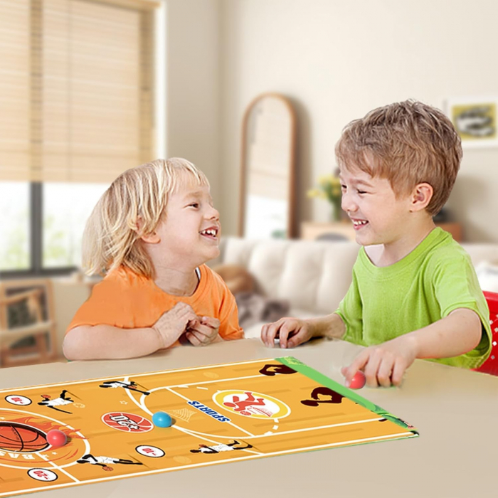 Joc Interactiv, Flippy, Covor de Basket 90 x 20 cm, 1-4 Jucatori, +5 Ani, 6 Mingi Incluse, Maro [2]