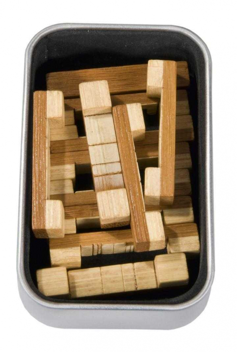 Joc logic IQ 3D Puzzle in cutie metalica Doubleblock, Fridolin [2]