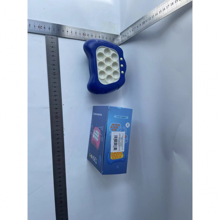 Lichidare Joc Pop It, Flippy, consola, joc interactiv, antistres, cu baterii, Abs si silicon, Albastru, 12 x 10 x 5.8 cm [7]