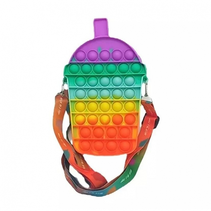 Jucarie antistres din silicon, Flippy, Geanta Pop It, Milkshake, Multicolor [1]