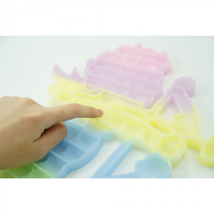 Jucarie antistres din silicon Flippy, Pop it Now and Flip It , 40x45 cm, Cupidon, Fosforescent, Multicolor [5]