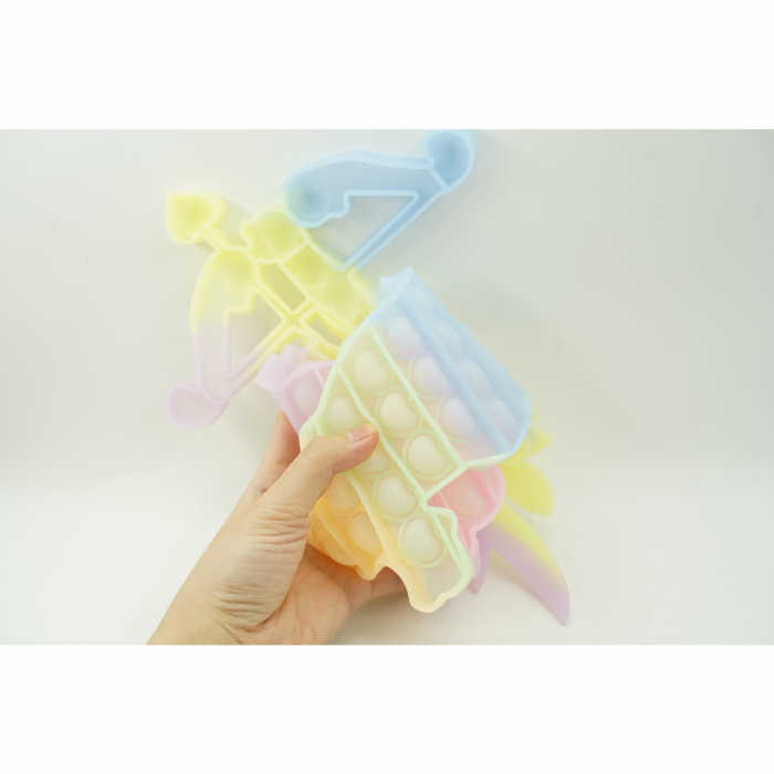Jucarie antistres din silicon Flippy, Pop it Now and Flip It , 40x45 cm, Cupidon, Fosforescent, Multicolor [6]