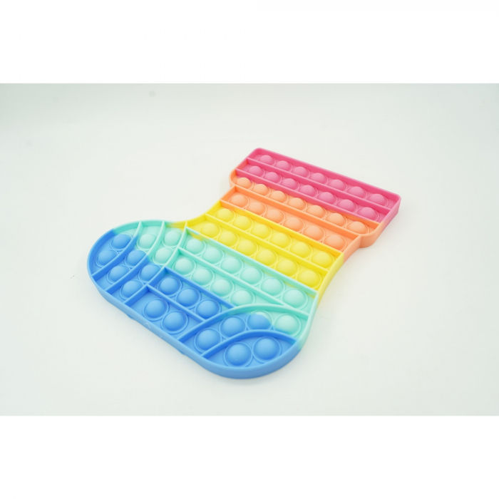 Jucarie antistres din silicon, Flippy, Pop It Now and Flip It, Ciorap Craciun, Multicolor [2]