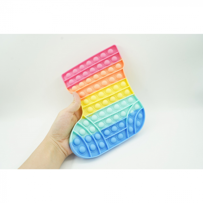 Jucarie antistres din silicon, Flippy, Pop It Now and Flip It, Ciorap Craciun, Multicolor [7]