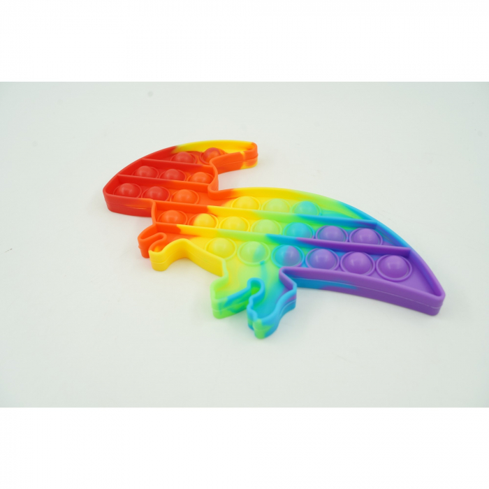 Jucarie antistres din silicon, Flippy, Pop It Now and Flip It, Dinozaur mic, Multicolor V2 [2]