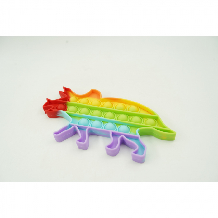 Jucarie antistres din silicon, Flippy, Pop It Now and Flip It, Dinozaur mic, Multicolor V3 [2]