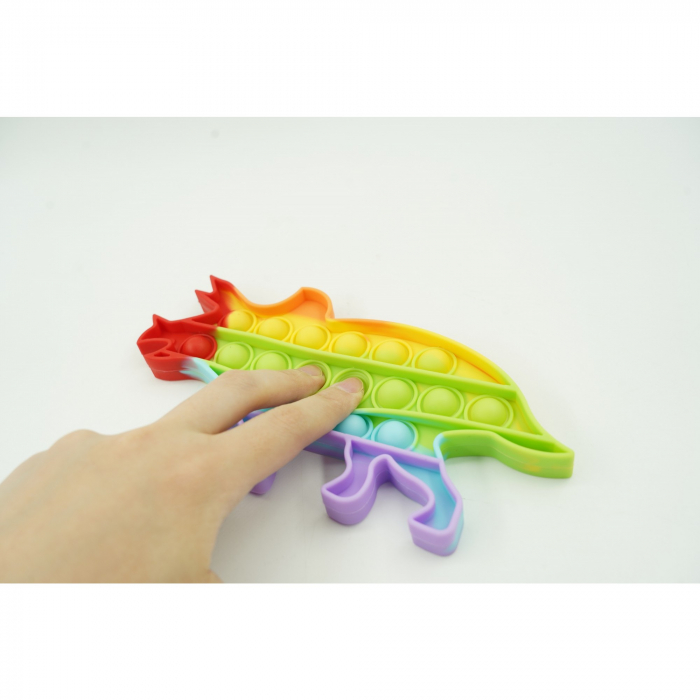 Jucarie antistres din silicon, Flippy, Pop It Now and Flip It, Dinozaur mic, Multicolor V3 [3]