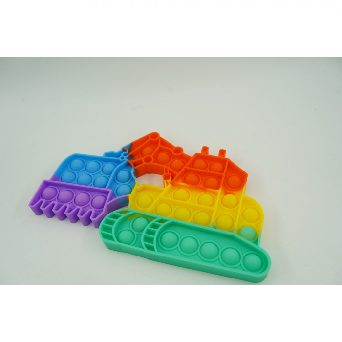Jucarie antistres din silicon Flippy, Pop it Now and Flip It ,Excavator ,Multicolor ,Model 4 [5]