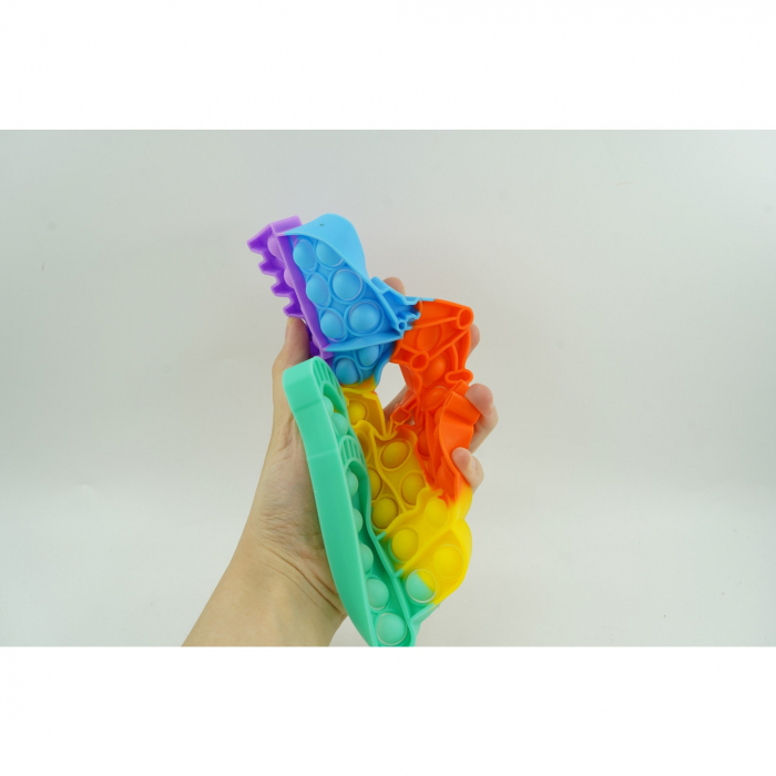 Jucarie antistres din silicon Flippy, Pop it Now and Flip It ,Excavator ,Multicolor ,Model 4 [13]