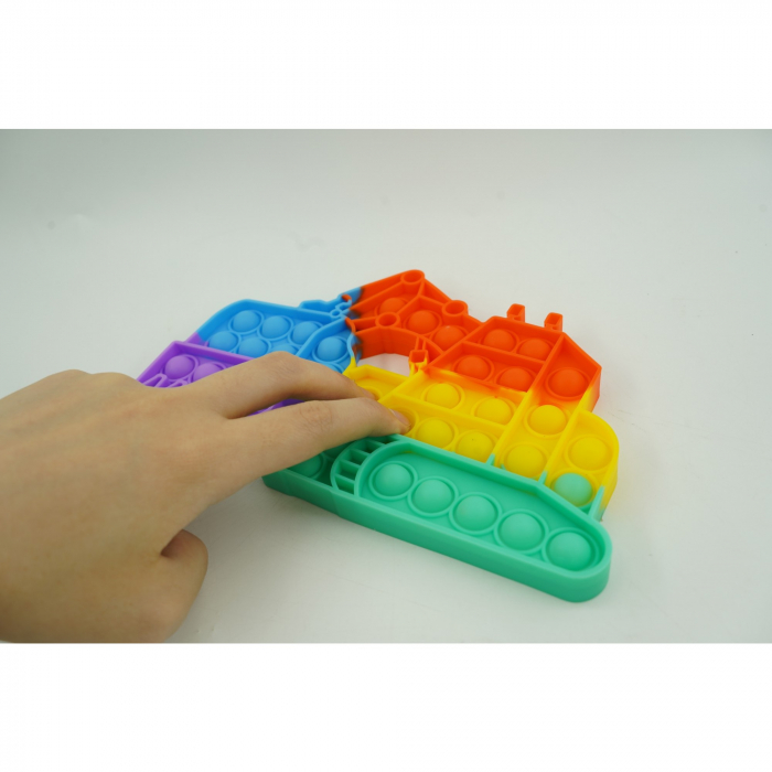 Jucarie antistres din silicon Flippy, Pop it Now and Flip It ,Excavator ,Multicolor ,Model 4 [6]