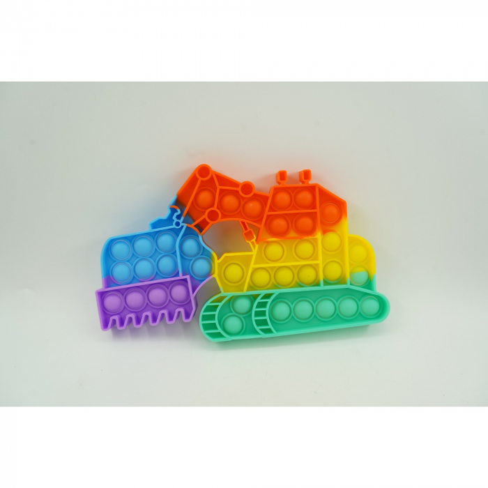 Jucarie antistres din silicon Flippy, Pop it Now and Flip It ,Excavator ,Multicolor ,Model 4 [3]