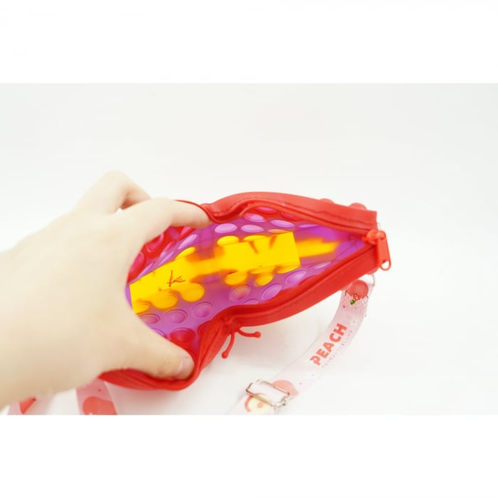 Jucarie antistres din silicon, Flippy, Pop It Now and Flip It, Geanta de umar, Fluture, Galben/Mov [5]