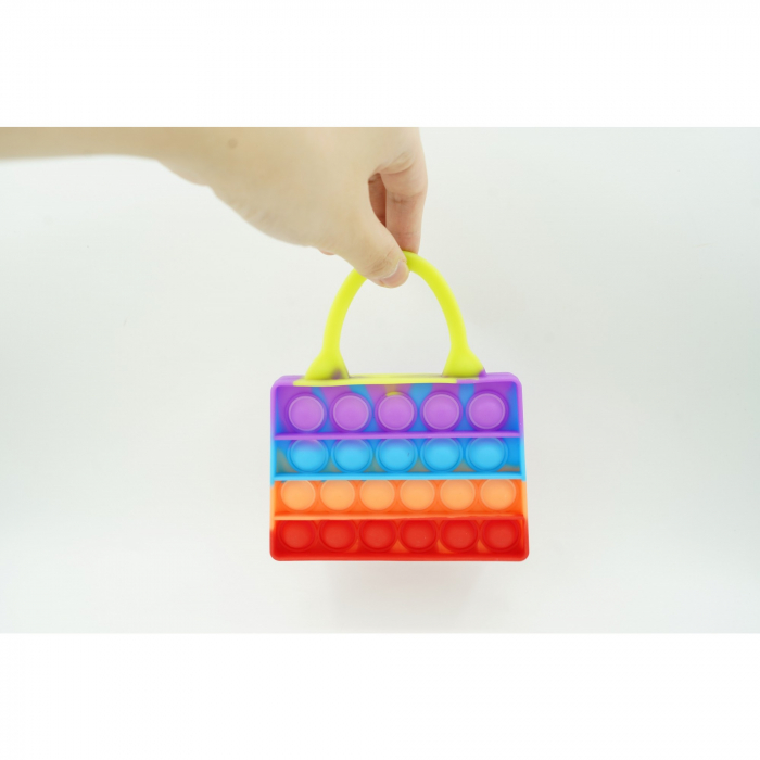 Jucarie Antistres din silicon Flippy, Pop It Now And Flip It, Geanta de umar, Multicolor [2]