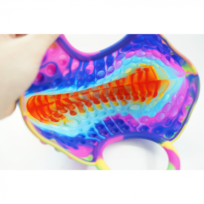 Jucarie Antistres din silicon Flippy, Pop It Now And Flip It, Geanta mare, 28 cm, Multicolor, Model 6 [5]