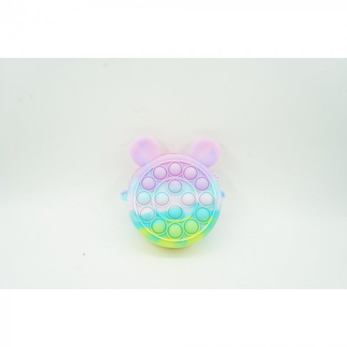 Jucarie antistres din silicon Flippy, Pop it Now and Flip It ,Mini Geanta, Mickey Mouse, 6 cm, Macarons [2]