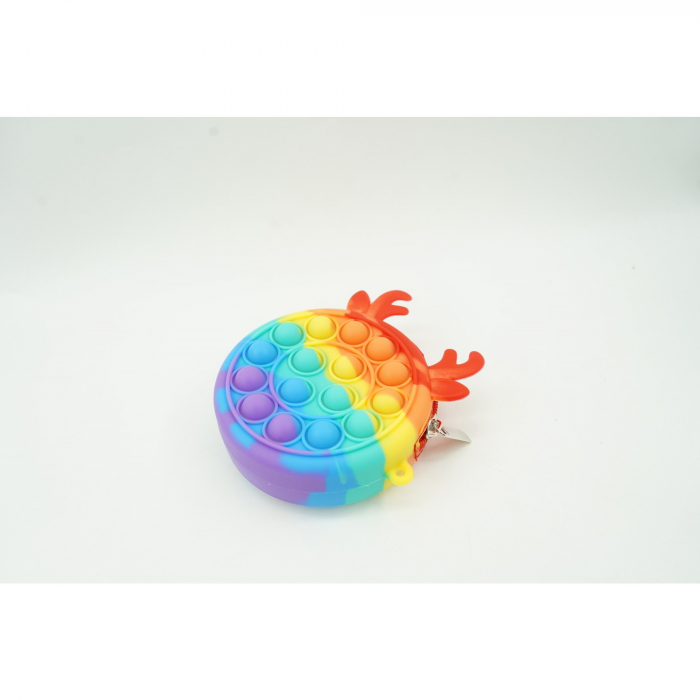 Jucarie antistres din silicon Flippy, Pop it Now and Flip It ,Mini Geanta, Ren, 6 cm, Curcubeu [3]