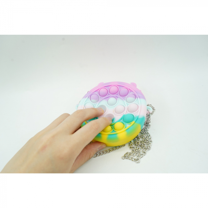 Jucarie antistres din silicon Flippy, Pop it Now and Flip It ,Mini Geanta, Ren, 6 cm, Macarons [3]