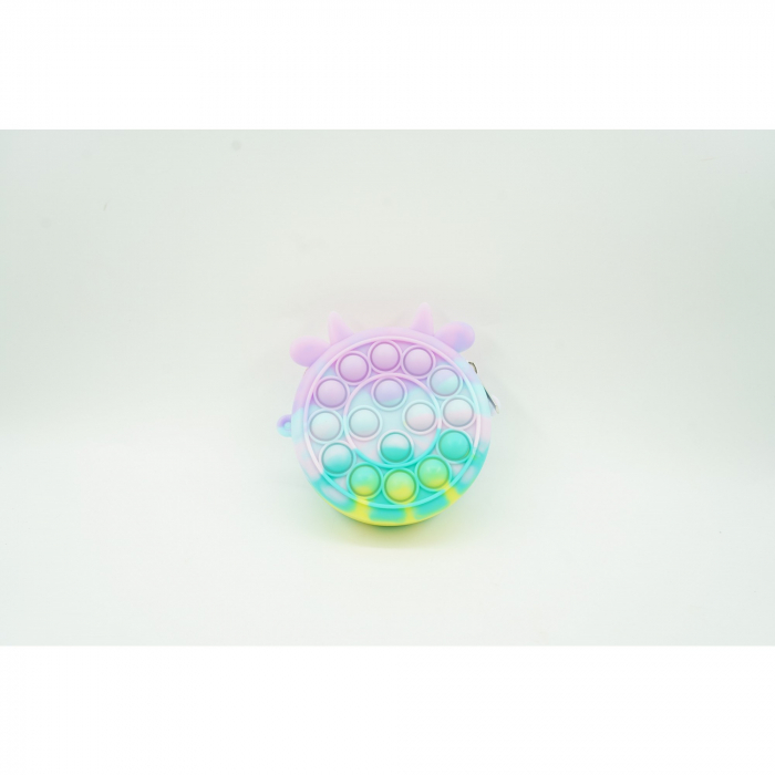 Jucarie antistres din silicon Flippy, Pop it Now and Flip It ,Mini Geanta, Vacuta, 6 cm, Macarons [2]