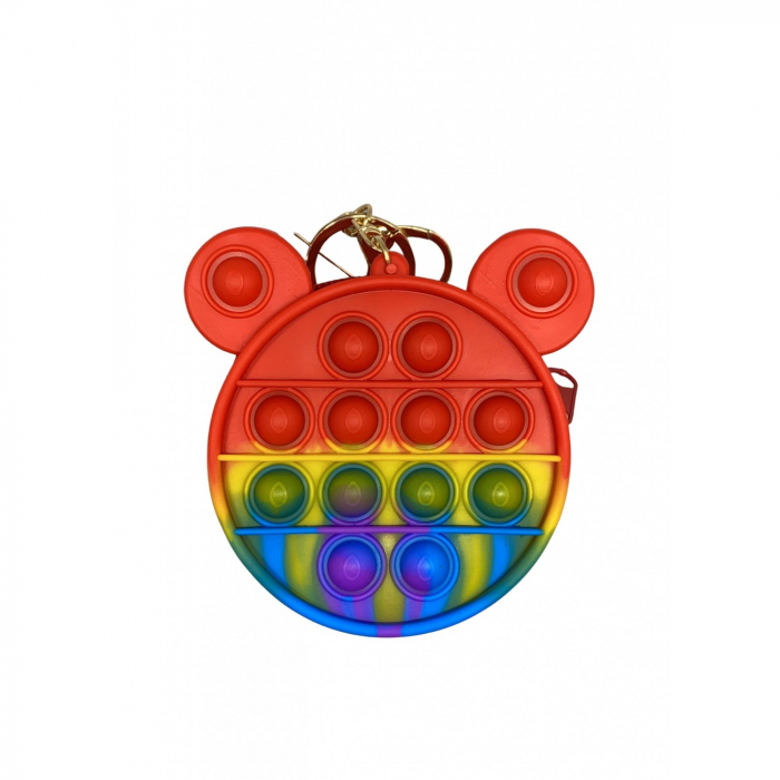 Jucarie Antistres din silicon Flippy, Pop It Now And Flip It, Portofel, 6 cm, Multicolor [1]