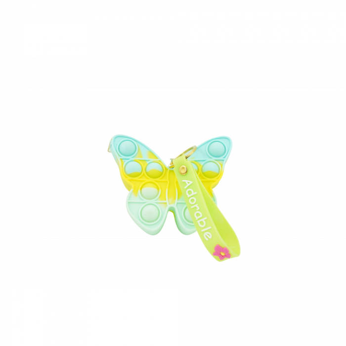 Jucarie antistres din silicon, Flippy, Pop It Now and Flip It, Portofel fluturas, Bleu/Galben [1]
