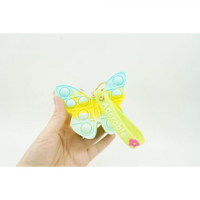 Jucarie antistres din silicon, Flippy, Pop It Now and Flip It, Portofel fluturas, Bleu/Galben [3]