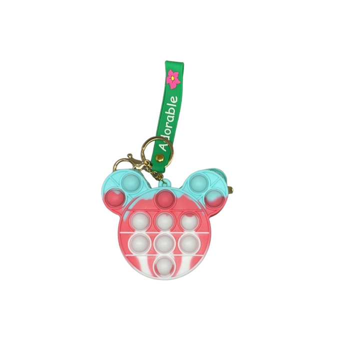 Jucarie antistres din silicon, Flippy, Pop It Now and Flip It, Portofel ursulet, Roz/Alb [2]