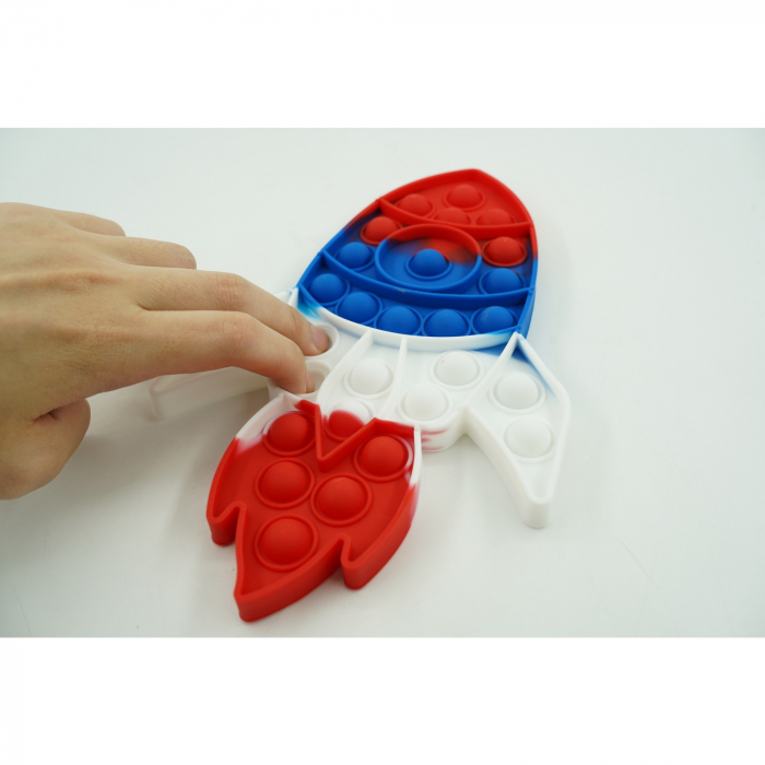 Jucarie antistres din silicon Flippy, Pop it Now and Flip It ,Racheta ,Multicolor [6]