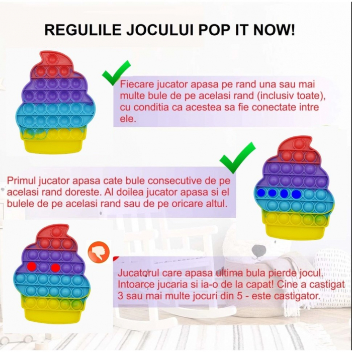 Jucarie antistres din silicon, Pop it Now and Flip It, Briosa, Multicolor [7]