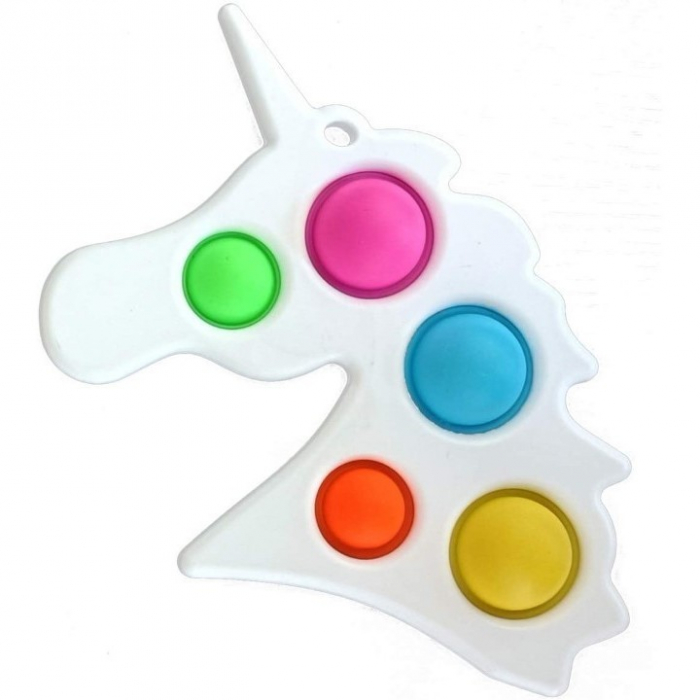 Jucarie Antistres Flippy - Fidget Toy, Simple Dimple, Unicorn, Alb [1]