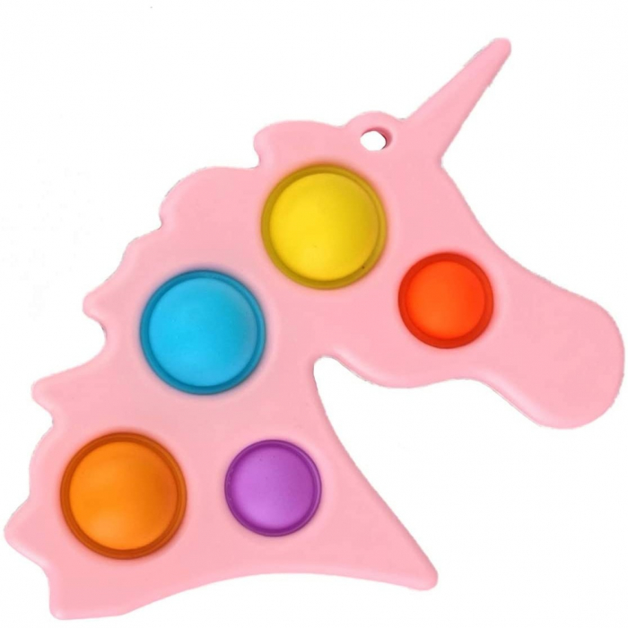 Jucarie Antistres Flippy - Fidget Toy, Simple Dimple, Unicorn, Roz [1]