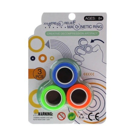 Jucarie antistres Flippy, inele magnetice, 3 piese, Multicolor [2]