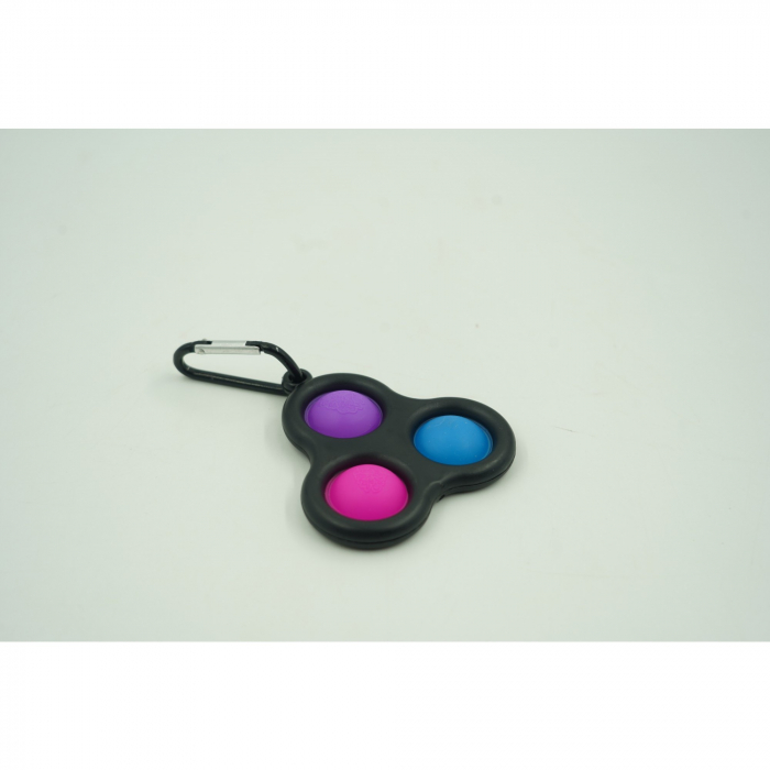 Jucarie antistres, Pop it, tip breloc, triunghi, 8 cm, multicolor, Negru [2]
