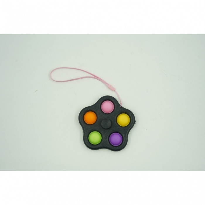 Jucarie antistres simple dimple fidget toy spinner cu 5 buline, Multicolor/Negru [2]