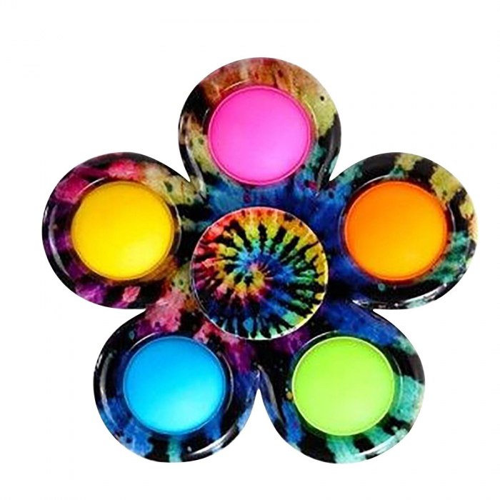Jucarie antistres simple dimple fidget toy spinner cu 5 buline, Multicolor Rainbow [2]