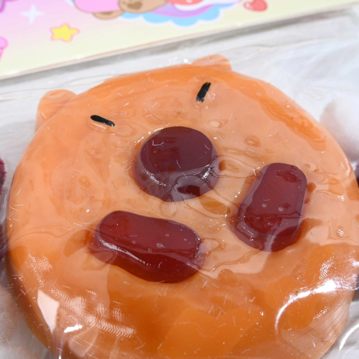 Jucarie Antistres Squishy, Flippy, cu Revenire Lenta, Forma de Biscuite Rotund, Model Capybara, 7x6.5 cm, 55g, Ambalaj Transparent, Maro [3]