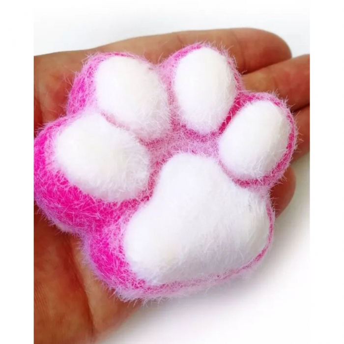 Jucarie Interactiva Squishy, Flippy, Model Cat Paw pinch family, Revenire Lenta, din TPR, +3 Ani, 7.5 cm, Textura Puf, Roz [4]