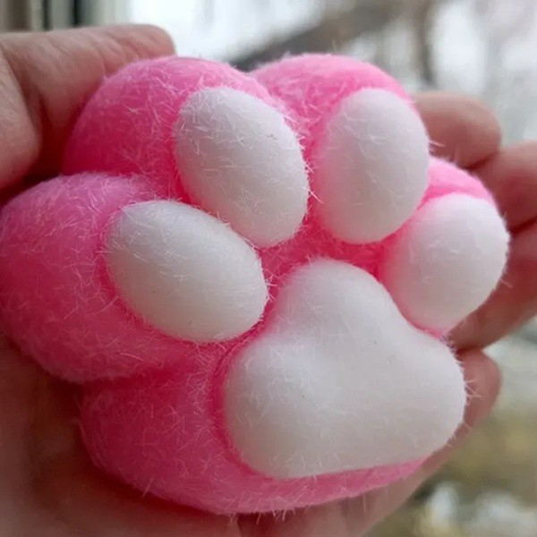 Jucarie Interactiva Squishy, Flippy, Model Cat Paw pinch family, Revenire Lenta, din TPR, +3 Ani, 7.5 cm, Textura Puf, Roz [5]